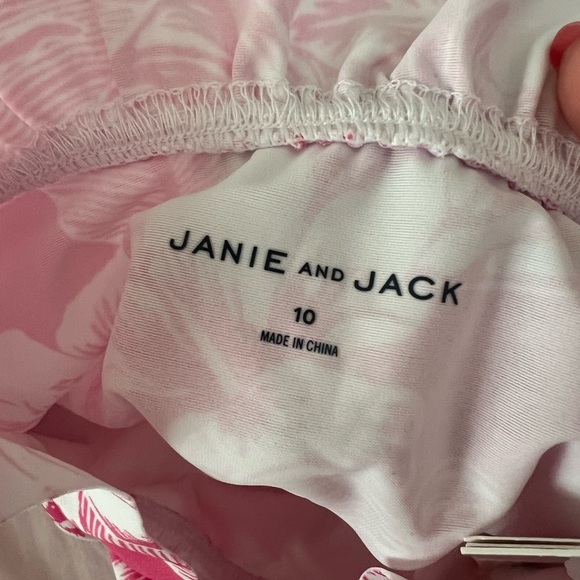 NWT Janie and Jack Girls Tropical Palm Rash Guard Swimsuit in size 10 - Picture 6 of 8